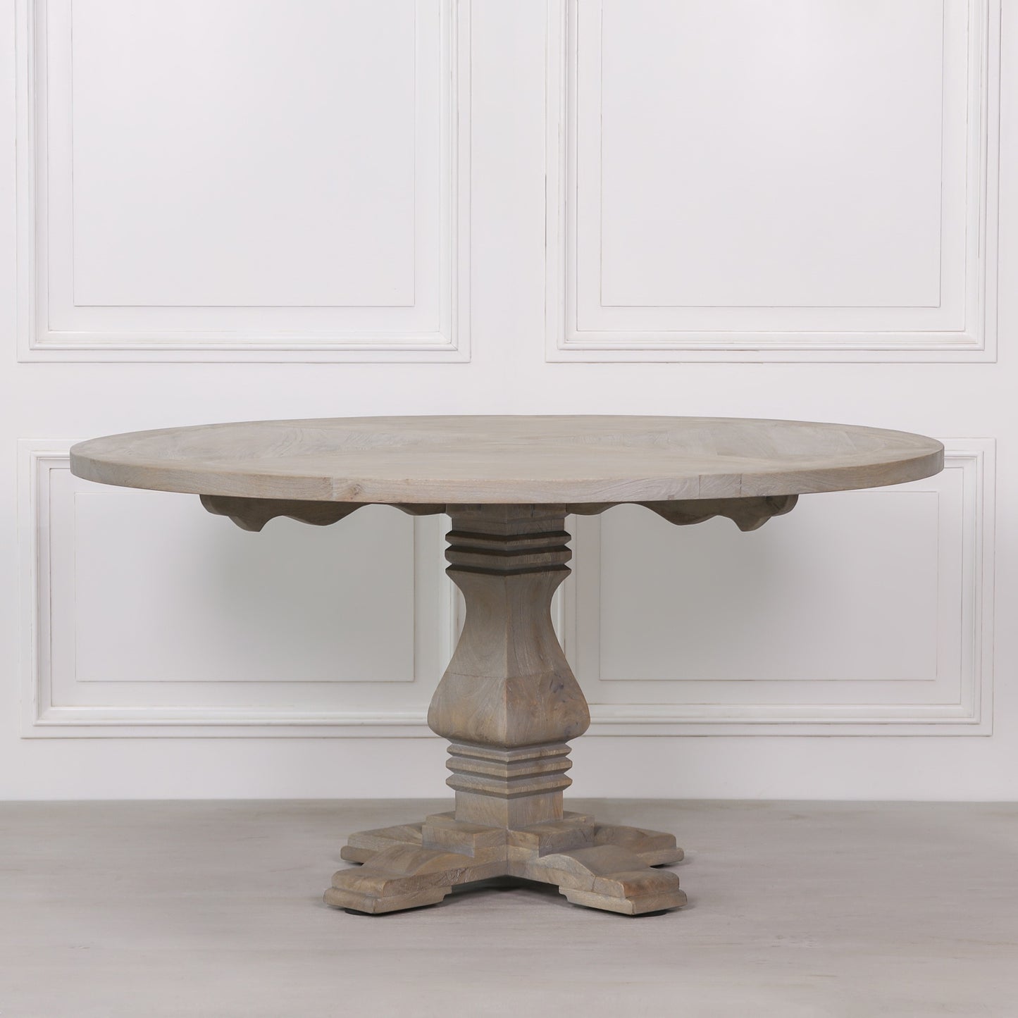 Maison Reproductions Rustic Wooden Round Pedestal Dining Table - WFA62