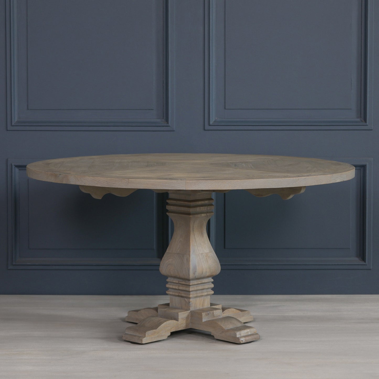 Maison Reproductions Rustic Wooden Round Pedestal Dining Table - WFA62