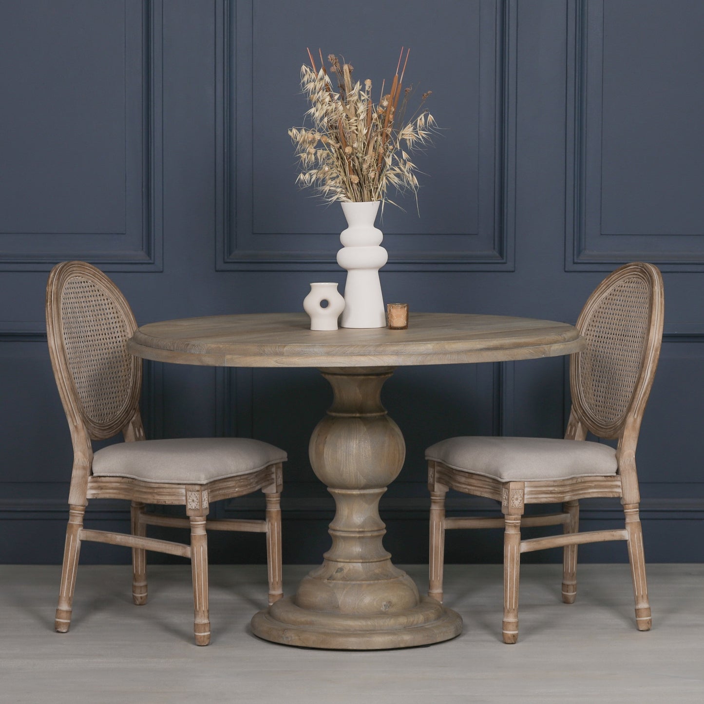 Rustic Wooden Round Dining Table 120cm - WFA63