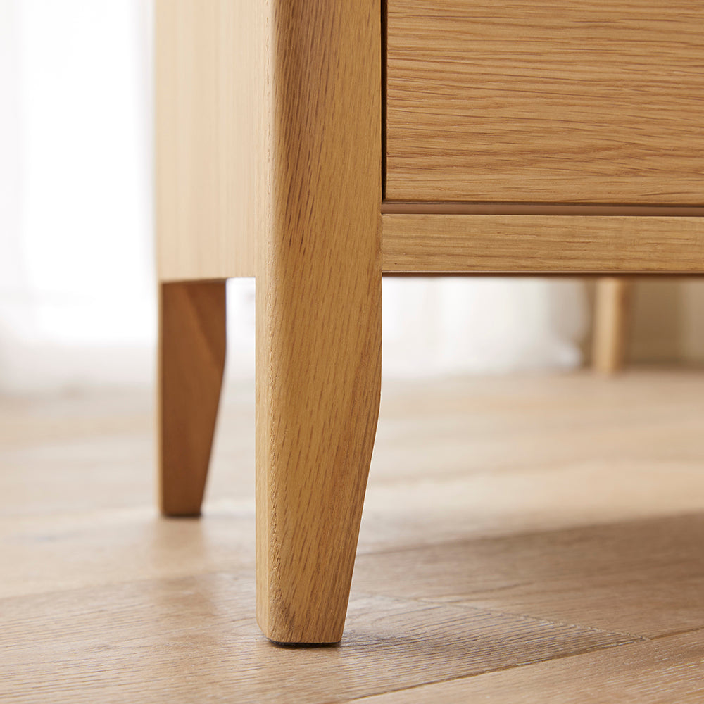 Fishe & Lilly Wright Oak 3 Drawer Bedside Table - White Bear Furnishings