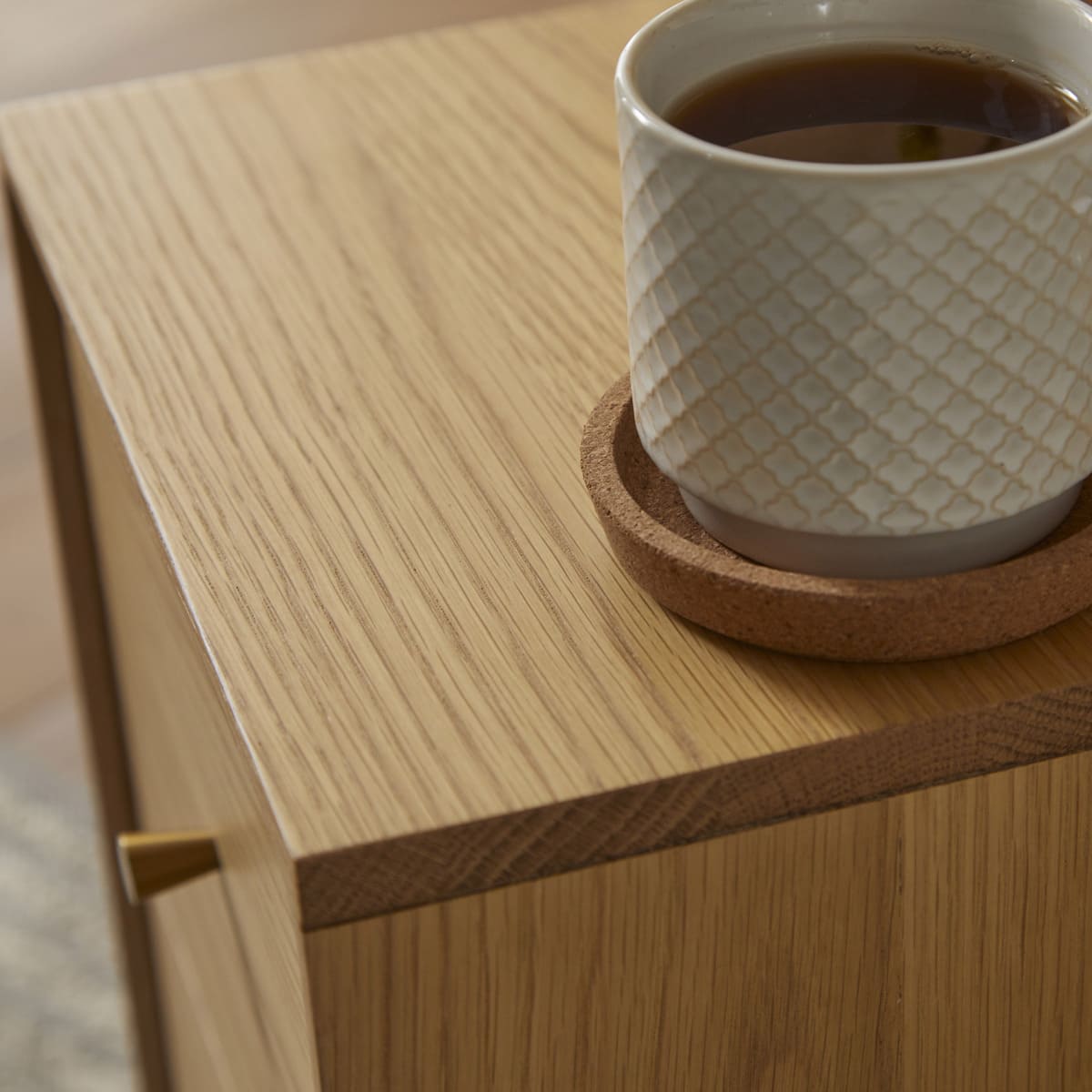 Fishe & Lilly Wright Narrow Oak Bedside Table