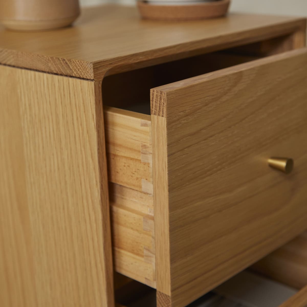 Fishe & Lilly Wright Narrow Oak Bedside Table