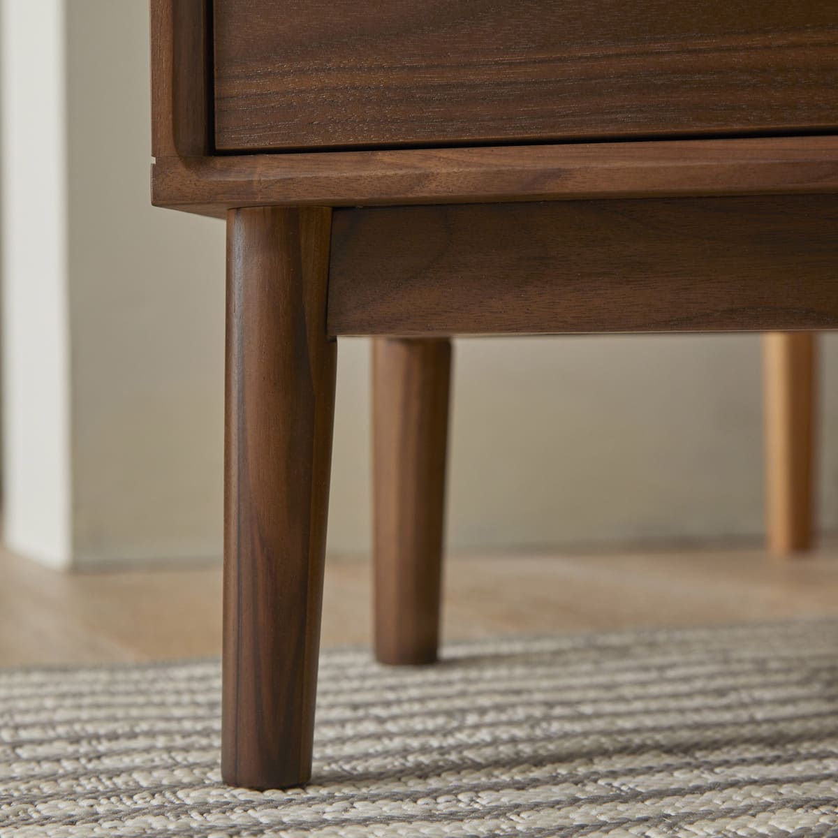 Fishe & Lilly Wright Narrow Walnut Bedside Table - White Bear Furnishings