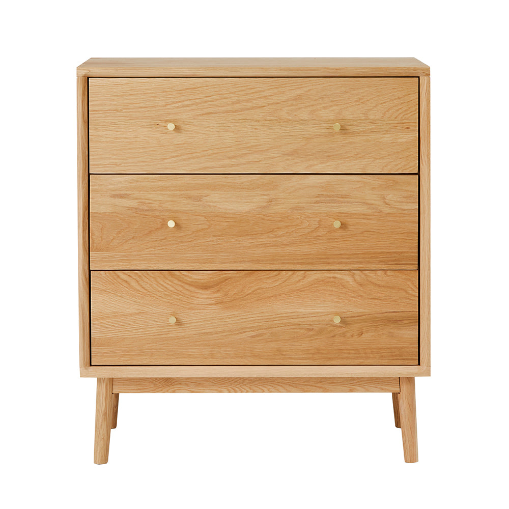 Fishe & Lilly Wright Oak Chest of 3 Drawers - White Bear Furnishings