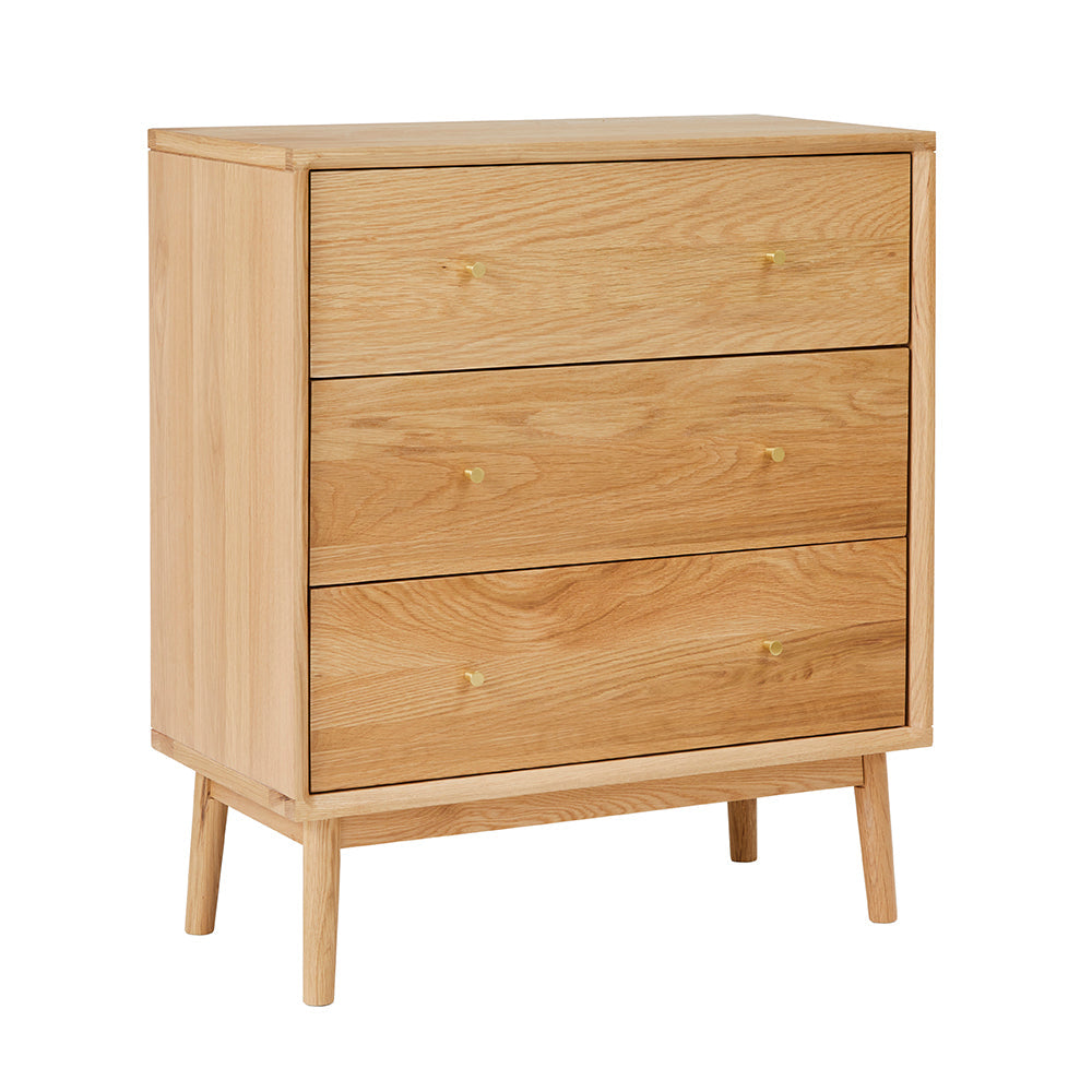 Fishe & Lilly Wright Oak Chest of 3 Drawers - White Bear Furnishings