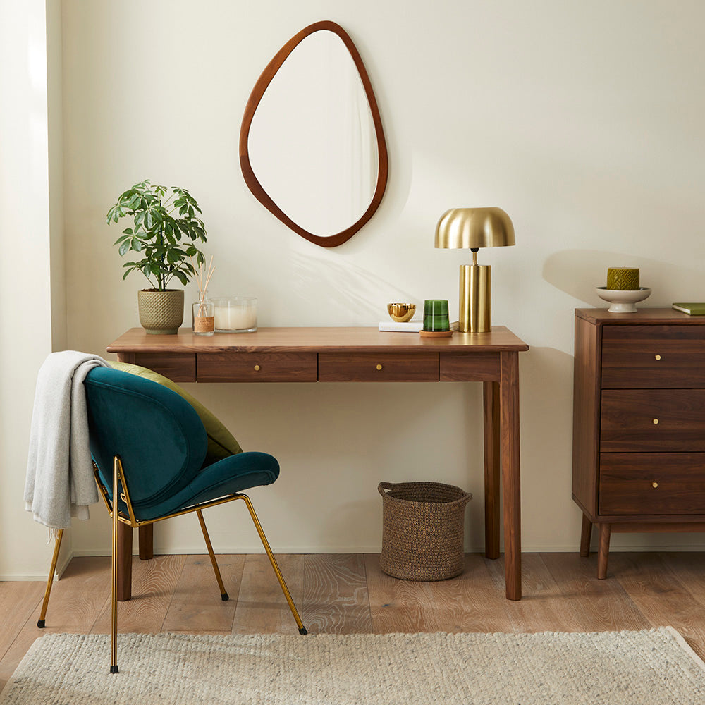 Fishe & Lilly Wright Walnut Desk and Dressing Table