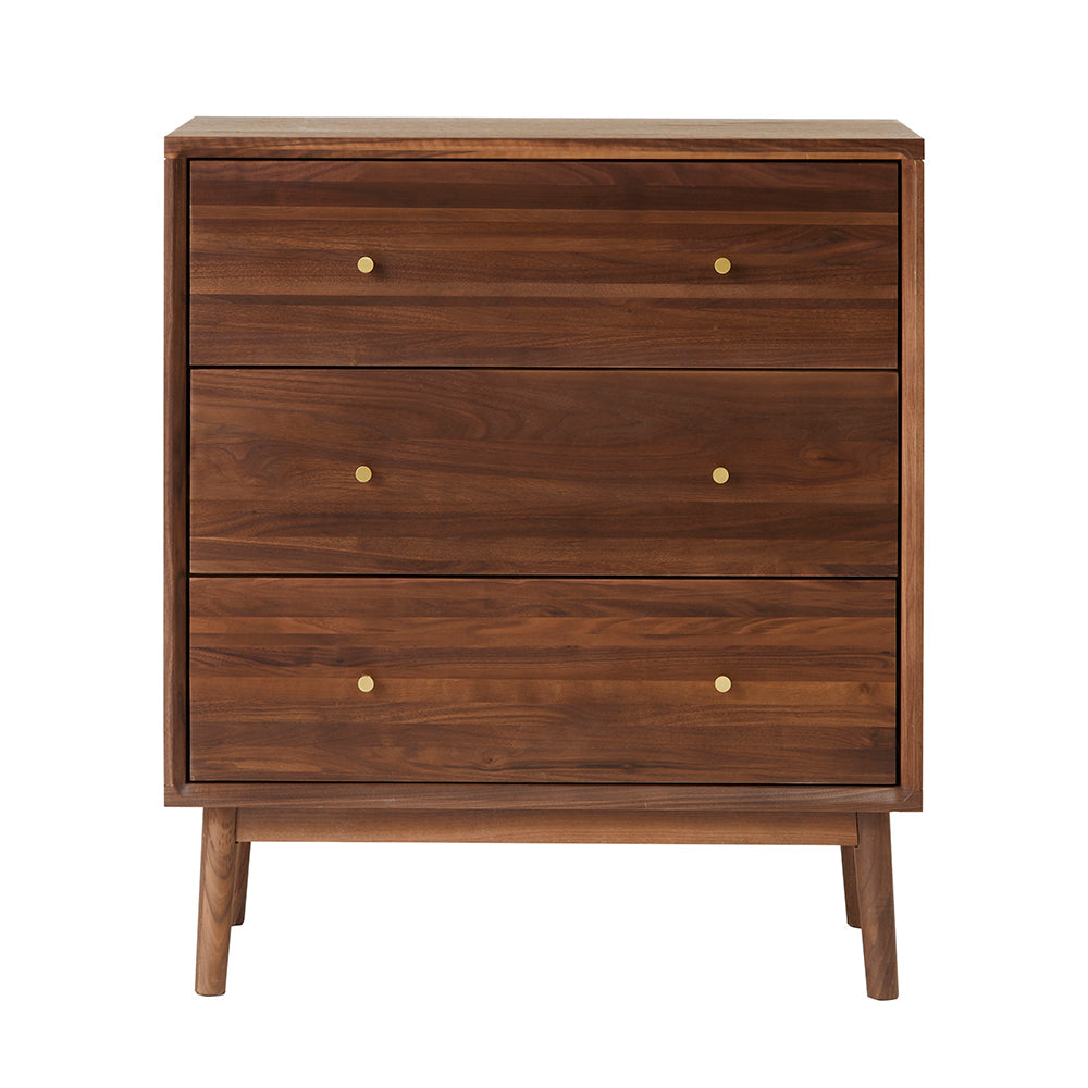 Fishe & Lilly Wright Walnut Chest of 3 Drawers - White Bear Furnishings