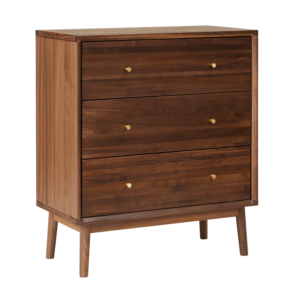 Fishe & Lilly Wright Walnut Chest of 3 Drawers