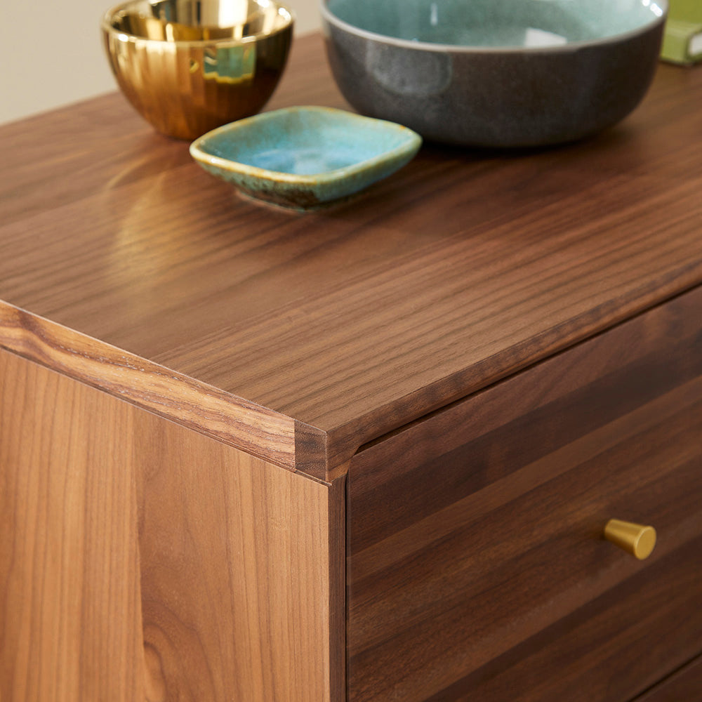 Fishe & Lilly Wright Walnut Chest of 3 Drawers