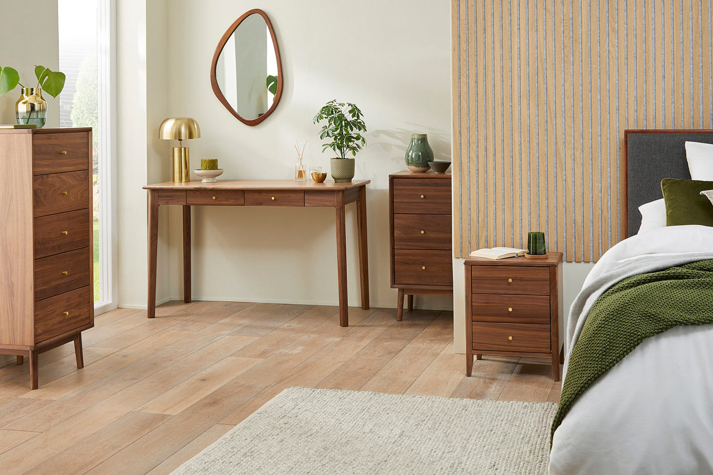 Fishe & Lilly Wright Walnut Desk and Dressing Table