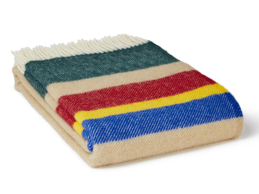 Alaska Stripe Pure New Wool Throw - Pop - White Bear Furnishings