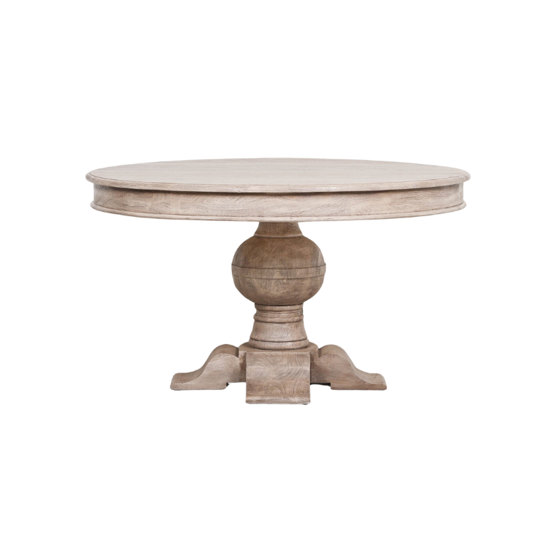 Handcrafted Rustic Acacia Round Ball Dining Table - AFC715