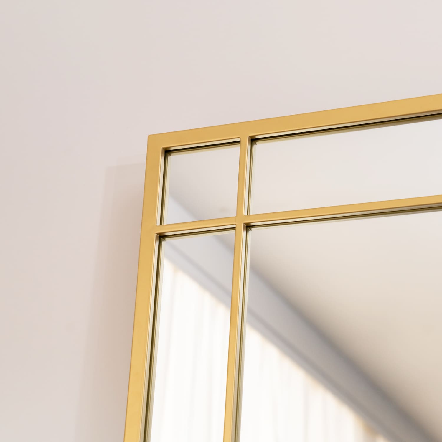 Aimi - Full Length Gold Metal Rectangle Window Mirror - 180cm x 105cm - White Bear Furnishings