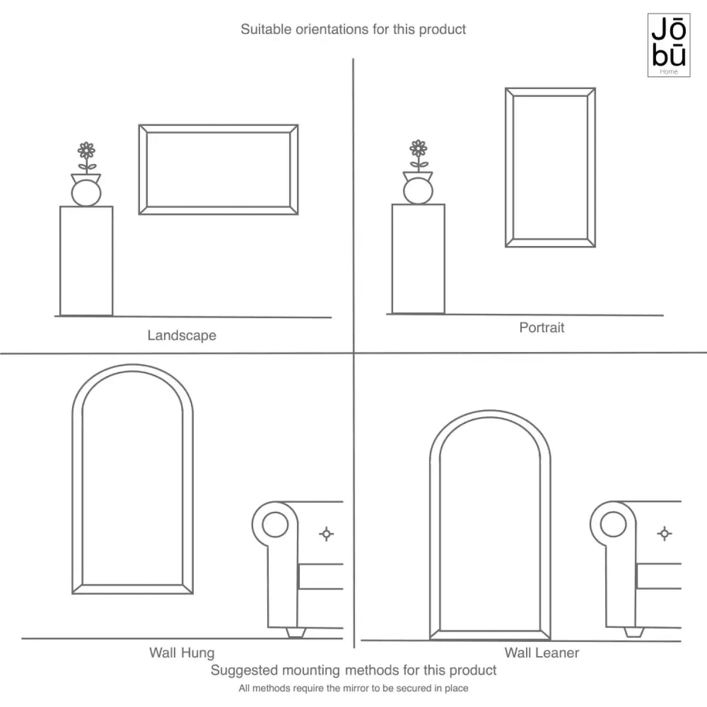 Aimi - Gold Metal Rectangle Window Mirror - 95cm x 120cm.