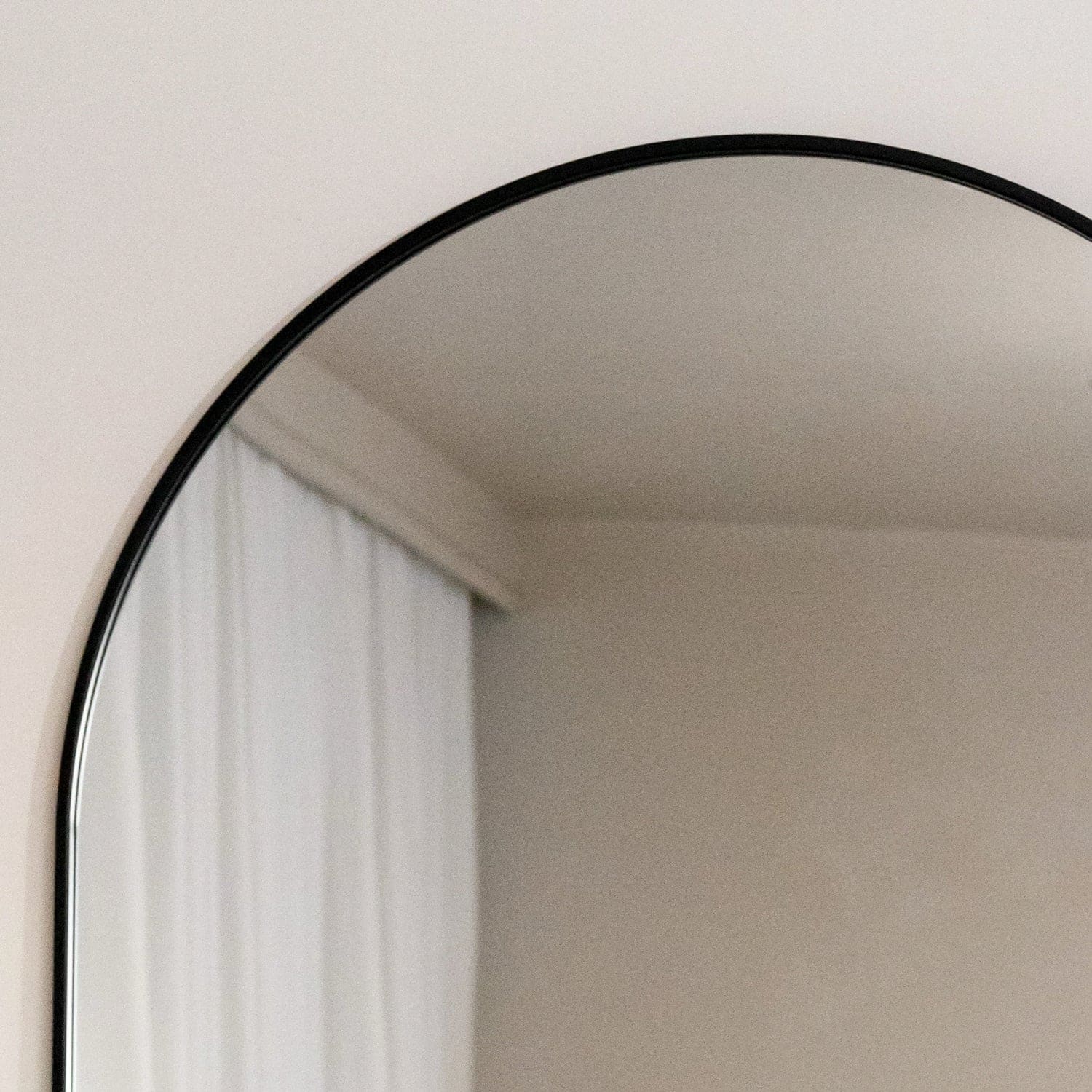 Akiko - Black Metal Arched Mirror - 120cm x 95cm - White Bear Furnishings