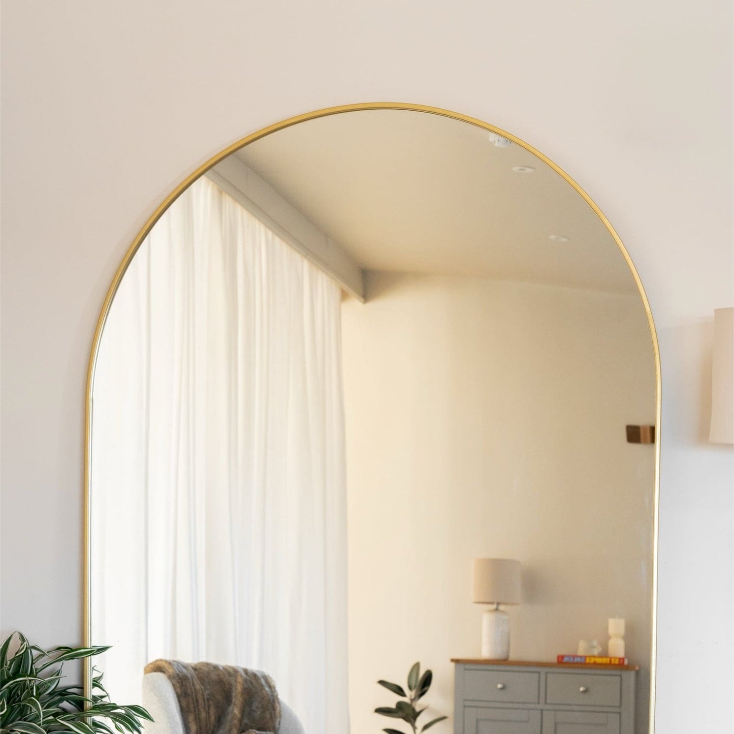 Akiko - Full Length Gold Metal Arched Mirror - 200cm x 120cm