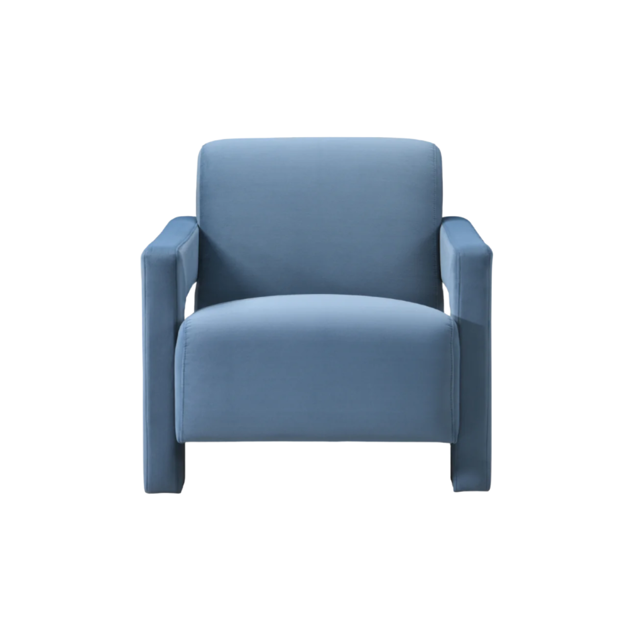 Apex Armchair with Angular Frame in Blue Velvet - OC-A-V-BL