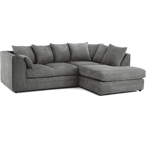 Gray sectional sofa on a white background