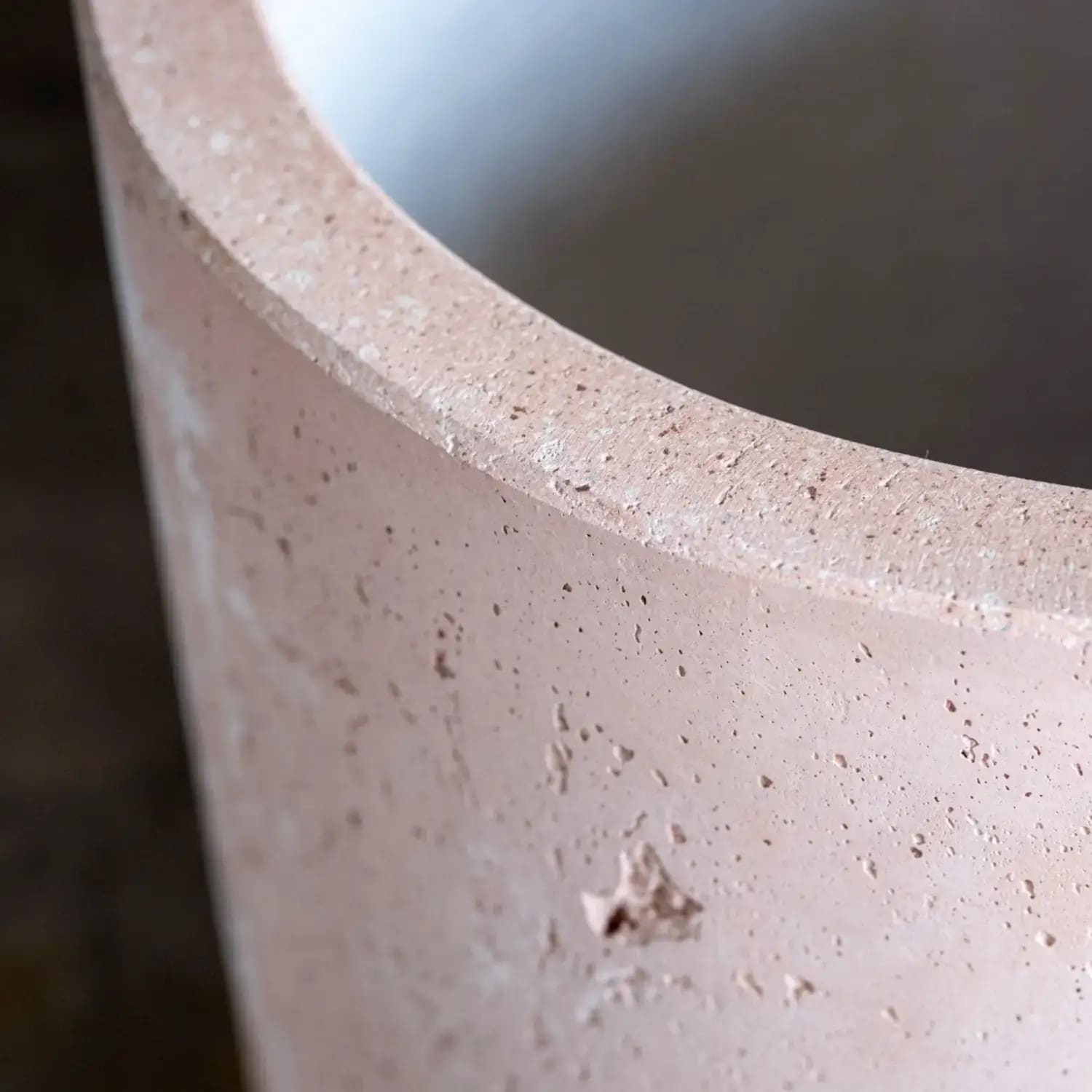 Aurella | Blushstone – 70cm X Large Concrete Cylinder Planter – 199L Round Plant Pot - White Bear Furnishings