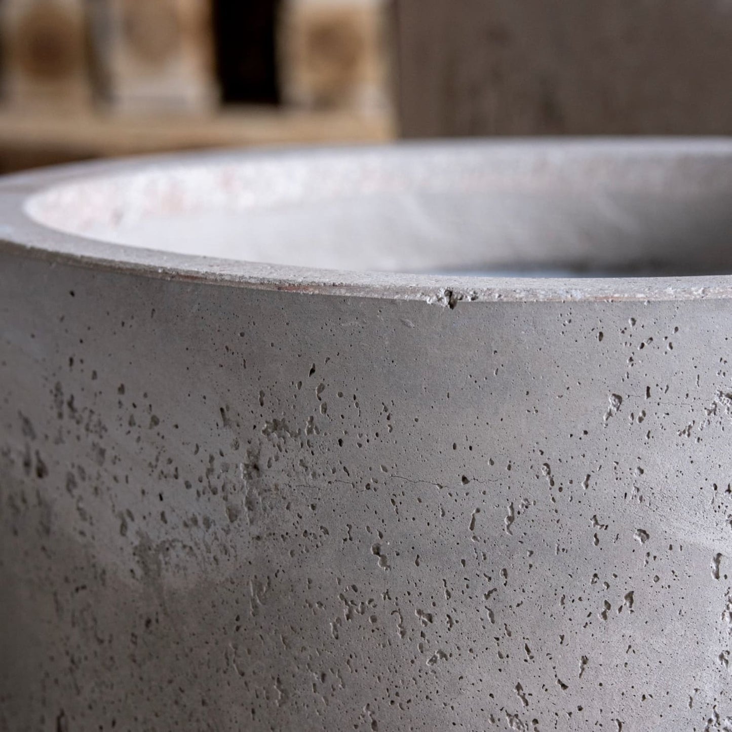 Aurella | Truffle – 70cm Extra Large Concrete Cylinder Planter – 199L Round Plant Pot
