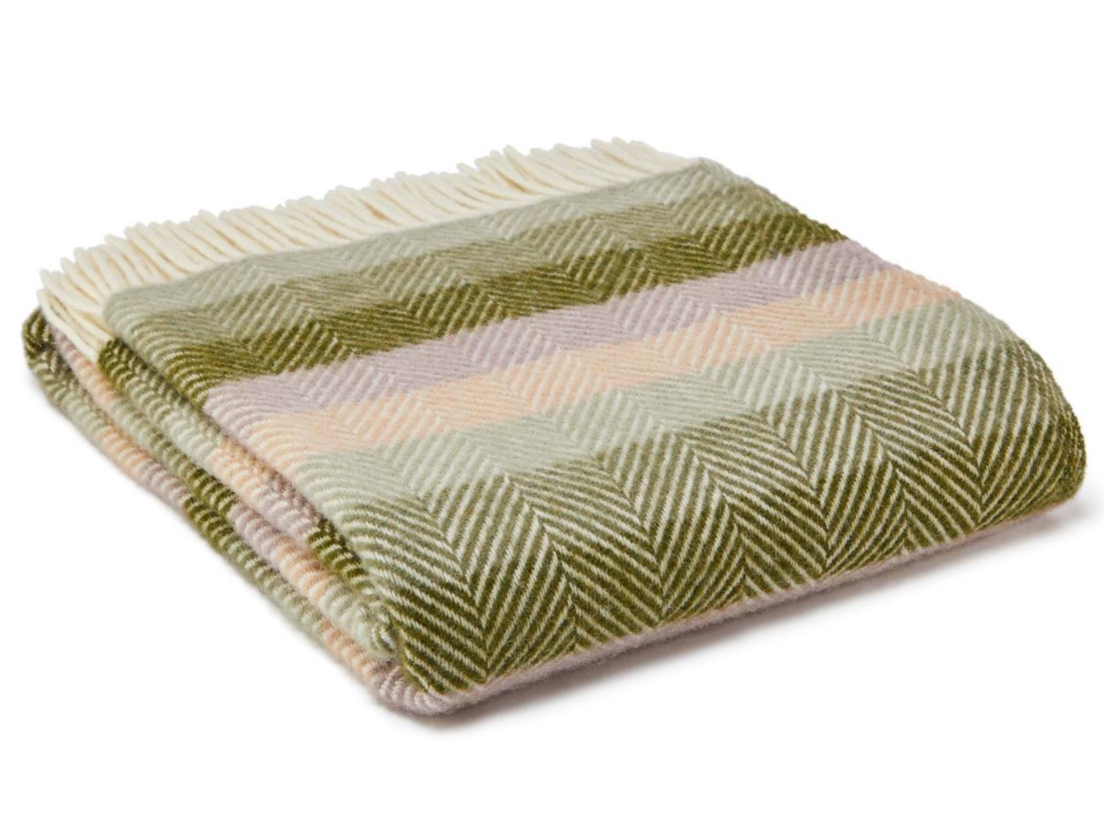 Stripe Pure New Wool Throw - Botanical - White Bear Furnishings