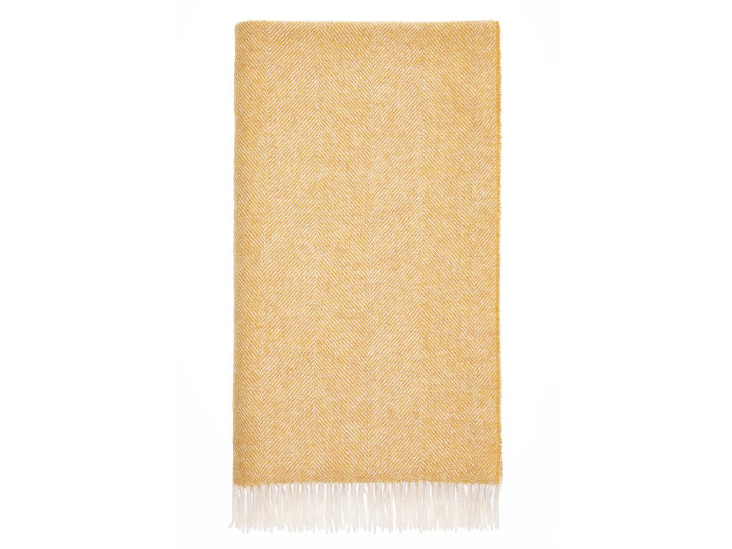 Herringbone Shetland Pure New Wool Throw - Orange