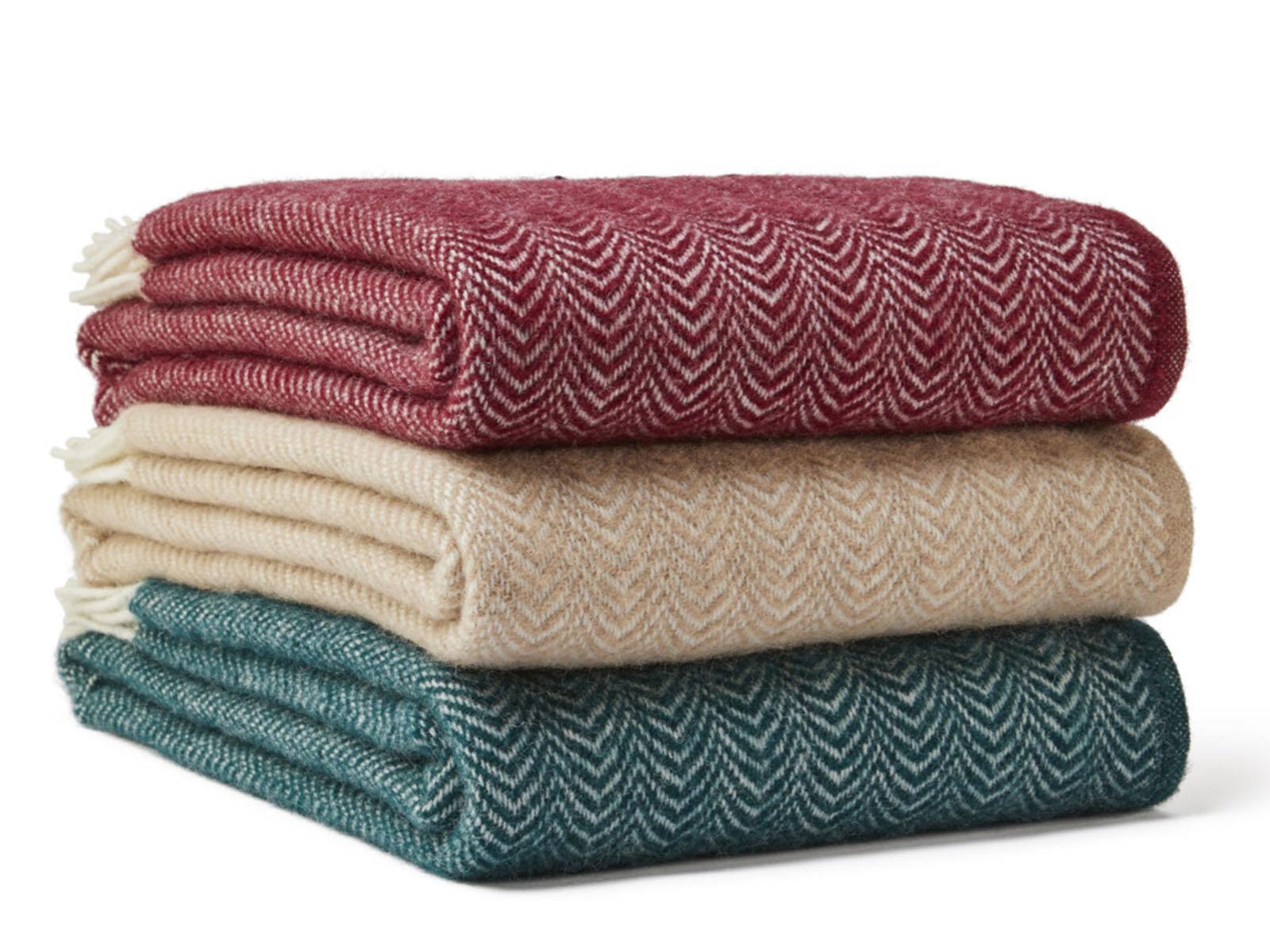 Dune Pure New Wool Throw - Beet - White Bear Furnishings