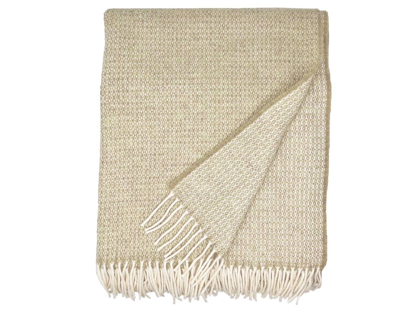 Clova Merino Lambswool Throw - Moss - White Bear Furnishings
