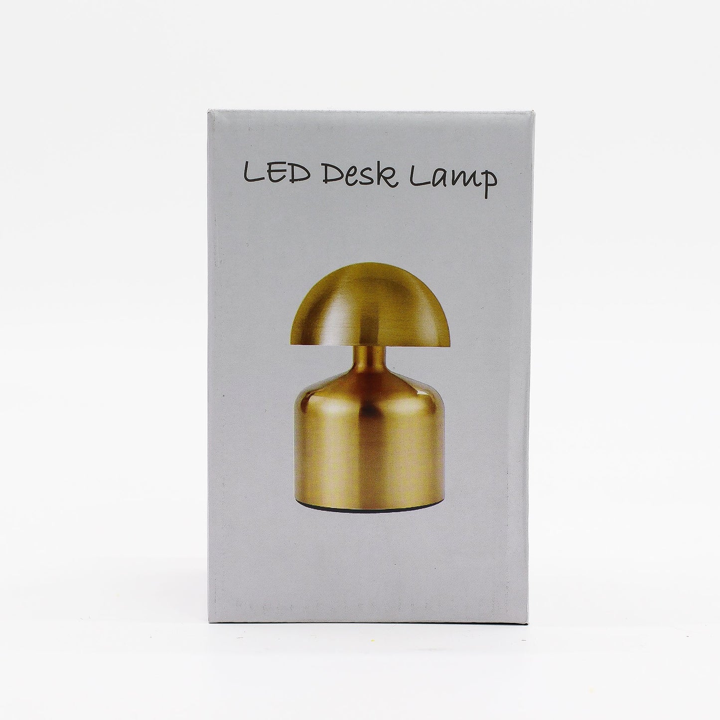 Gold LED desk lamp on a white box with 'LED Desk Lamp' text