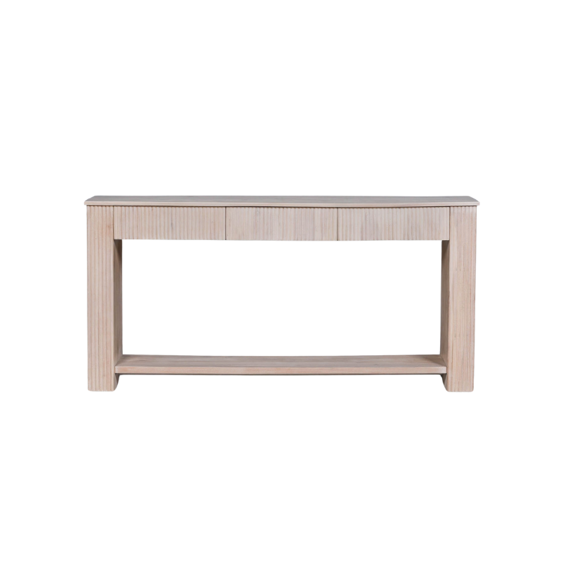 Handcrafted Blanche Acacia Fluted Console Table – GMF590