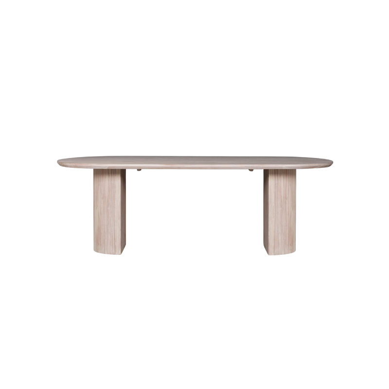 Handcrafted Blanche Acacia Fluted Oval Dining Table – GMF151