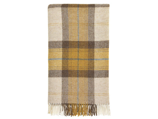 Skye Shetland Pure New Wool Throw - Gold - White Bear Furnishings