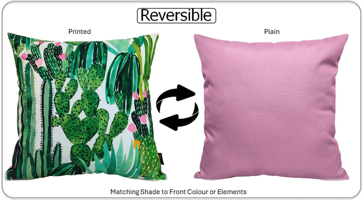 Cactus Waterproof Outdoor Cushions 43 x 43 cm Weather-Resistant Polyester for Patio Garden Bench Sofa Indoor Living Room Durable Stylish by OLIVIA ROCCO - White Bear Furnishings