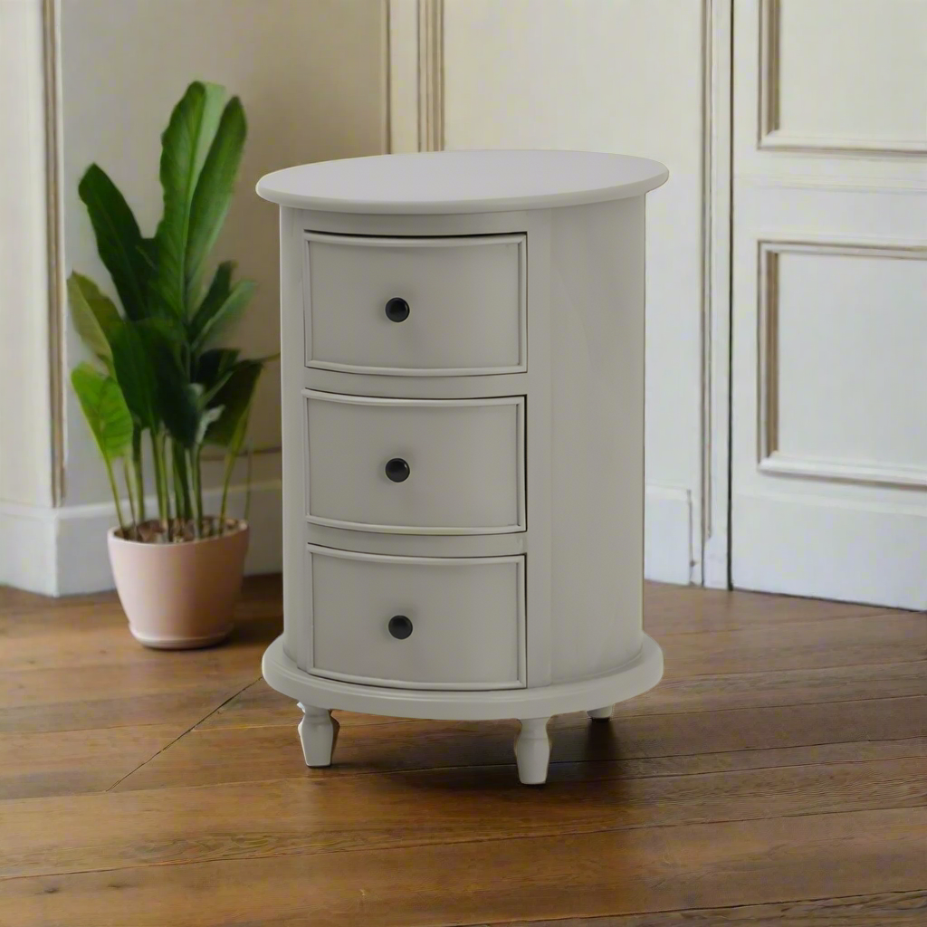 The Camden Collection 3 Drawer Round Side Table - 23952