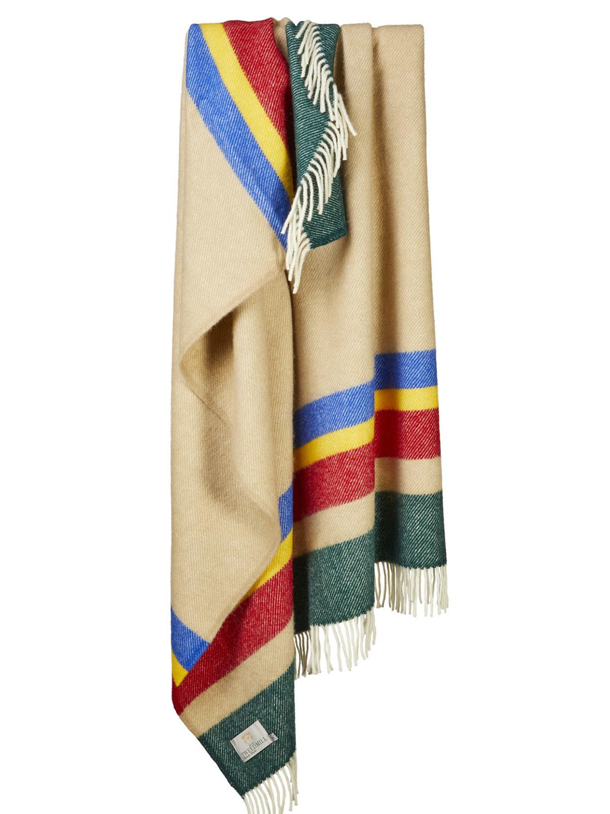 Alaska Stripe Pure New Wool Throw - Pop - White Bear Furnishings