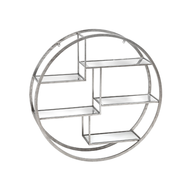 Large Circular Silver Wall Hanging Multi Shelf - 18772