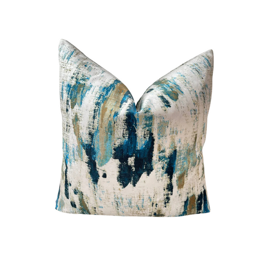 The Couture Cushion - The Peacock Teal Velvet - Style No. 10 - White Bear Furnishings