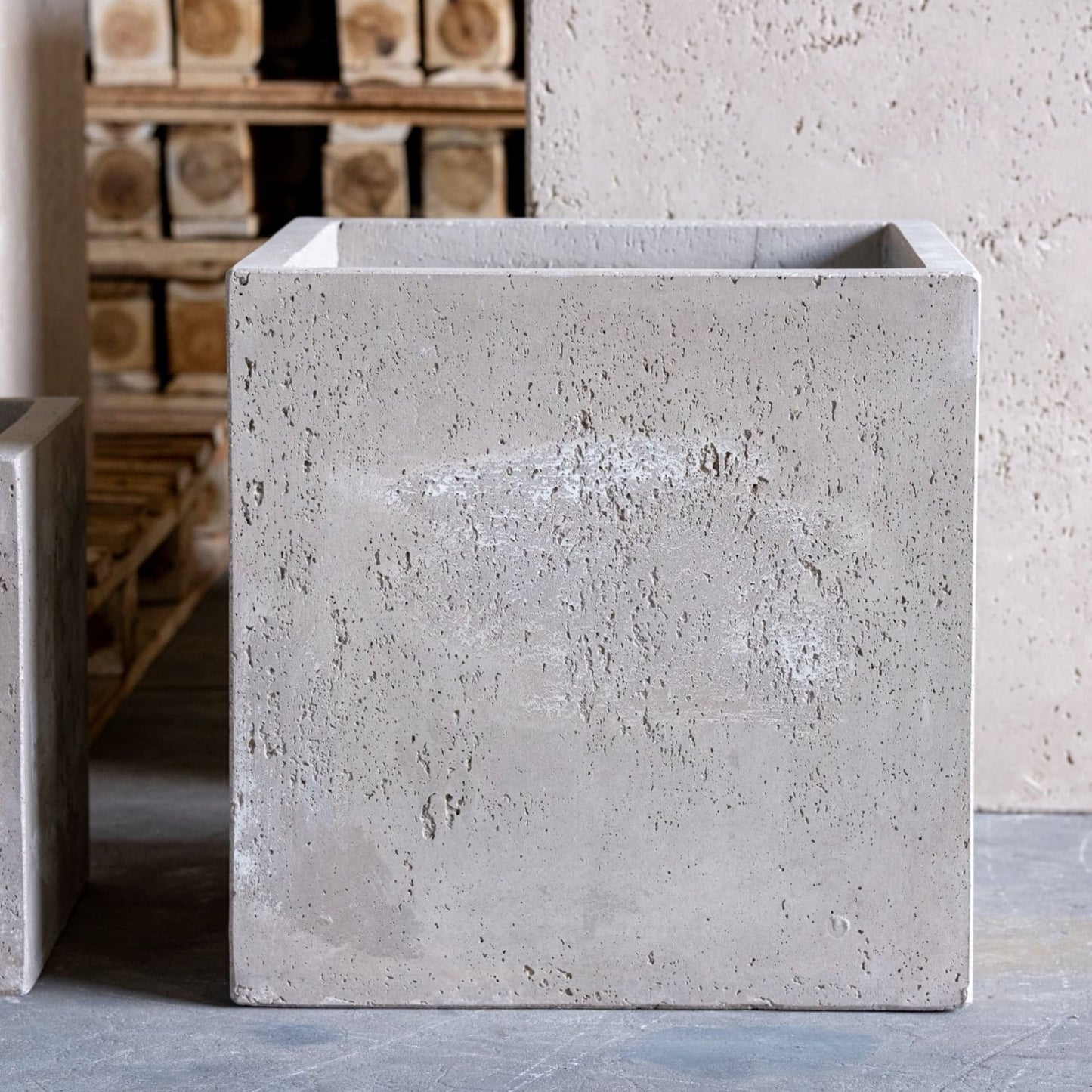 Cubrosa | Truffle – 30cm Medium Concrete Square Planter – 14L Cube Plant Pot