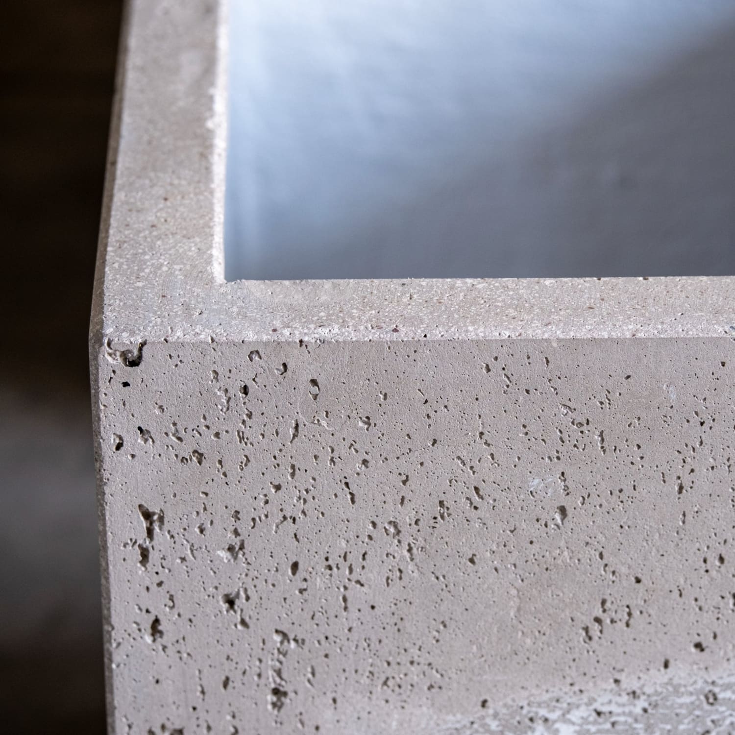 Cubrosa | Truffle – 55cm Large Square Concrete Planter – 115L Heavyweight Plant Pot - White Bear Furnishings