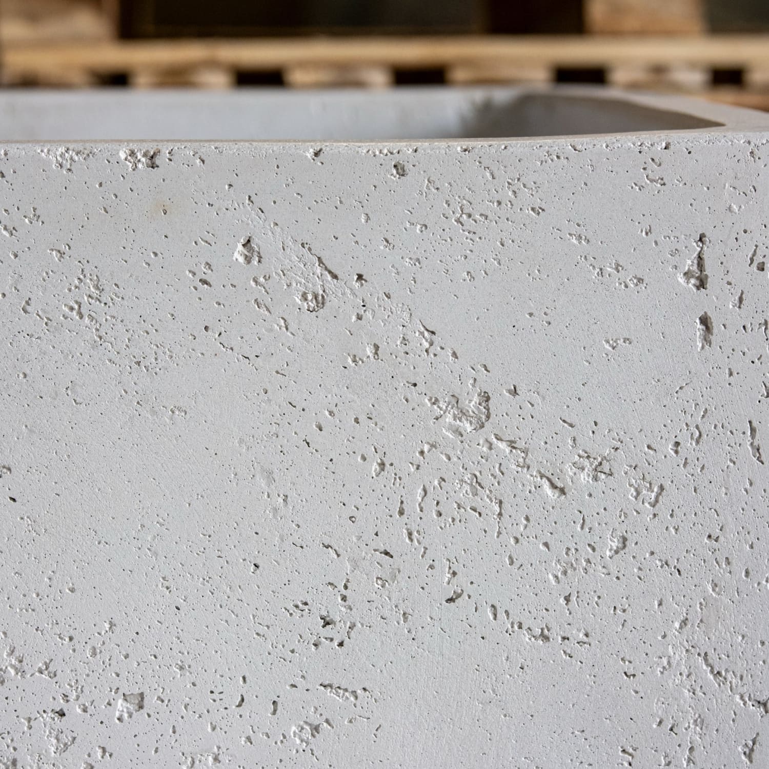 Cubrosa | White Mist – 40cm Medium Square Concrete Planter – 38L Outdoor Indoor Pot - White Bear Furnishings