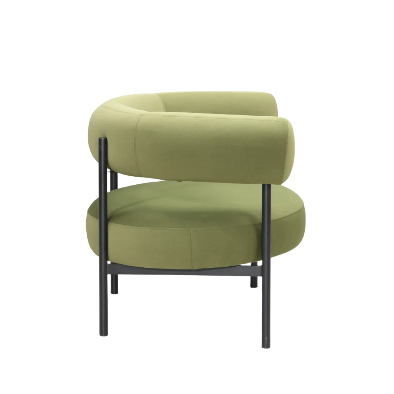 Eclipse Curved Back Occasional Accent Chair in Green Velvet - OC-E-B-BO