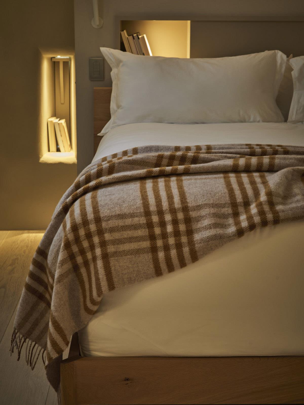 Hex XL Pure New Wool Throw - English Mustard - White Bear Furnishings