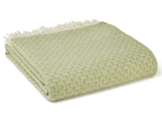 Isobel Crescent Pure New Wool Throw - Fern - White Bear Furnishings