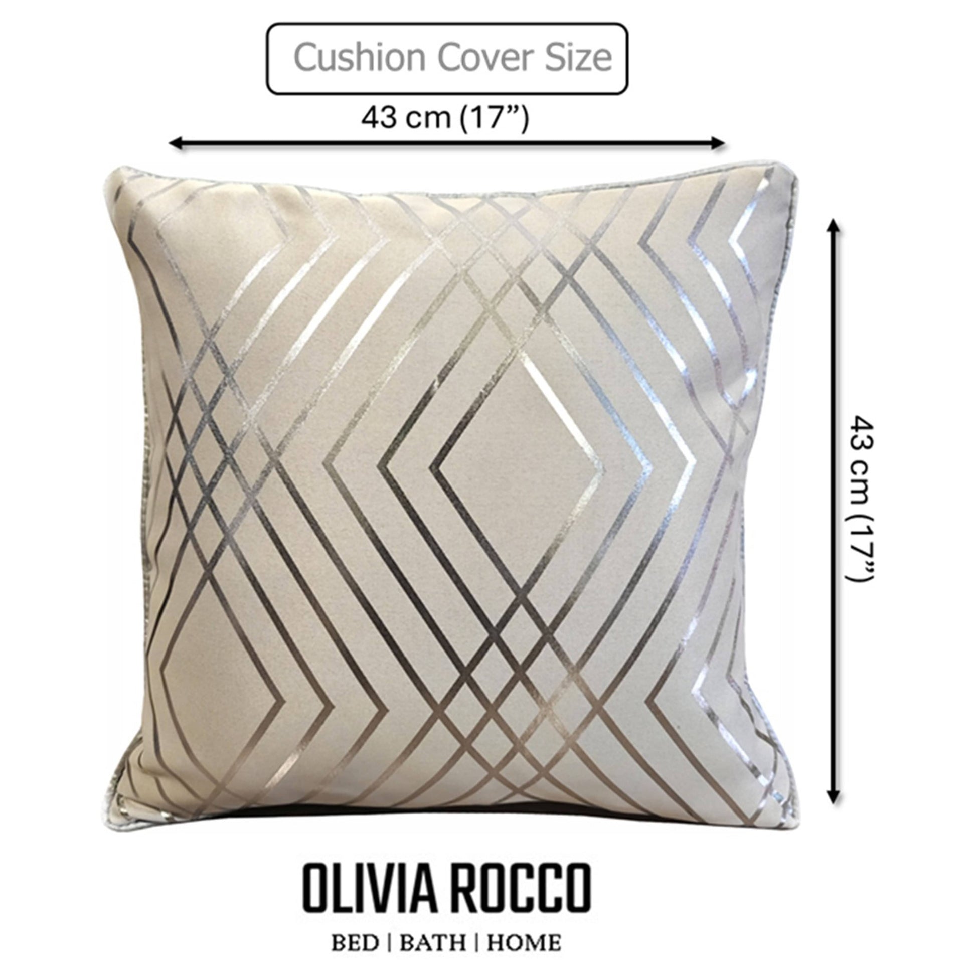 Geo Sparkle Cushion Covers 2 Pack Decorative Scatter Pillow Cases Geo Natural for Sofa Bed Chair Lounge by OLIVIA ROCCO - White Bear Furnishings