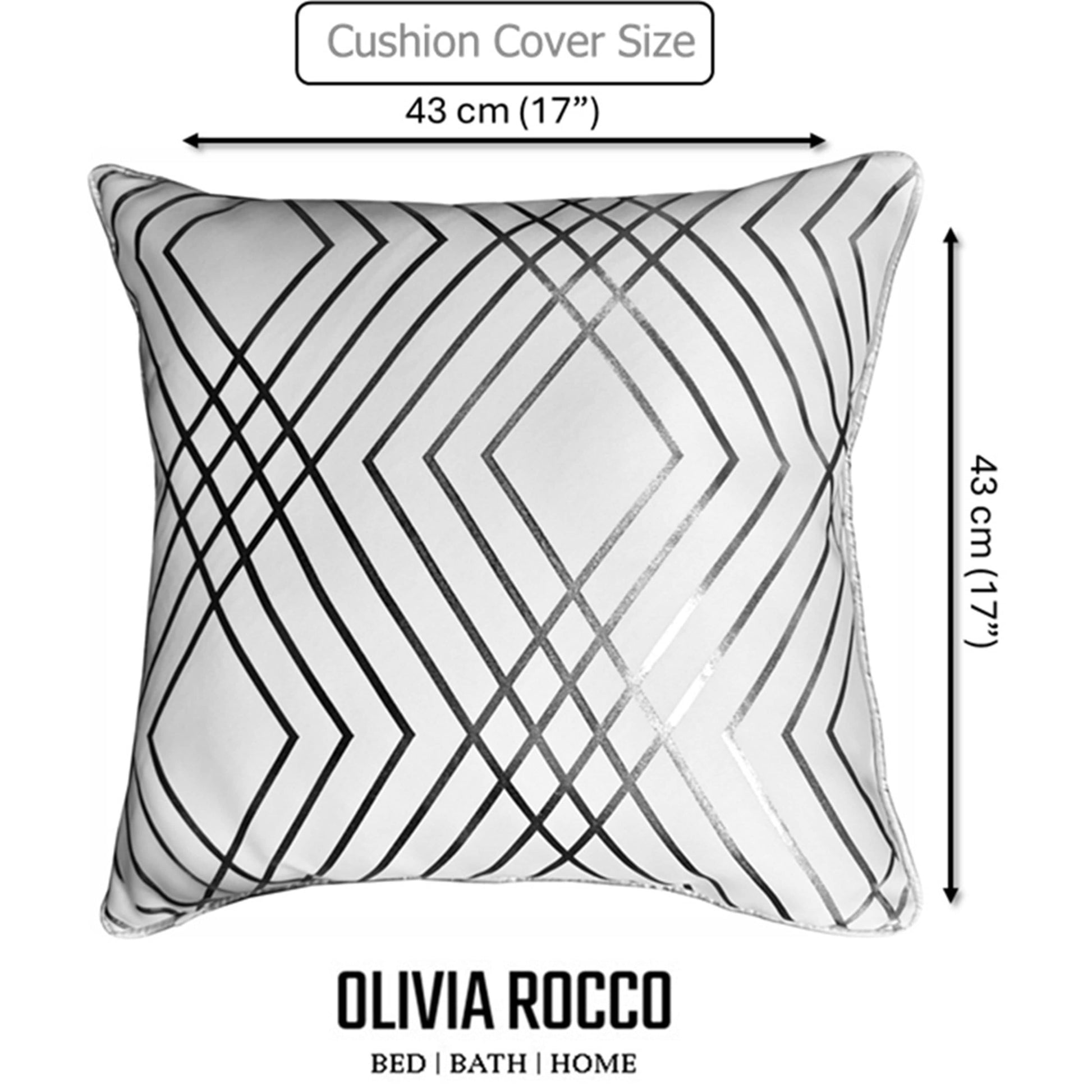 Geo Sparkle Cushion Covers 2 Pack Decorative Scatter Pillow Cases Geo White for Sofa Bed Chair Lounge by OLIVIA ROCCO - White Bear Furnishings