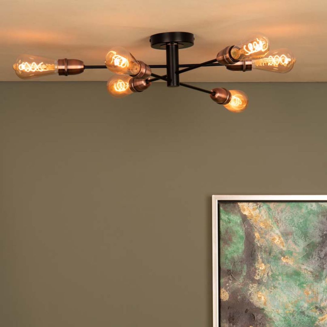 Gustave Black Ceiling Light - White Bear Furnishings