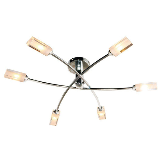 Icarus 6 Light Semi Flush Ceiling Light Polished Chrome - White Bear Furnishings
