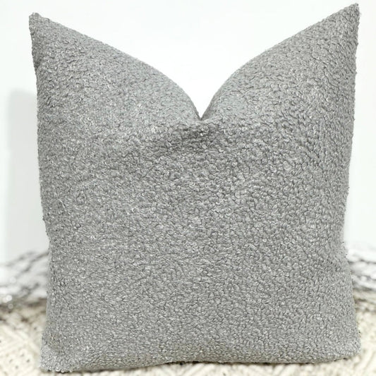 The Couture Cushion - The Luxury Grey Boucle - Style No. 136 - White Bear Furnishings