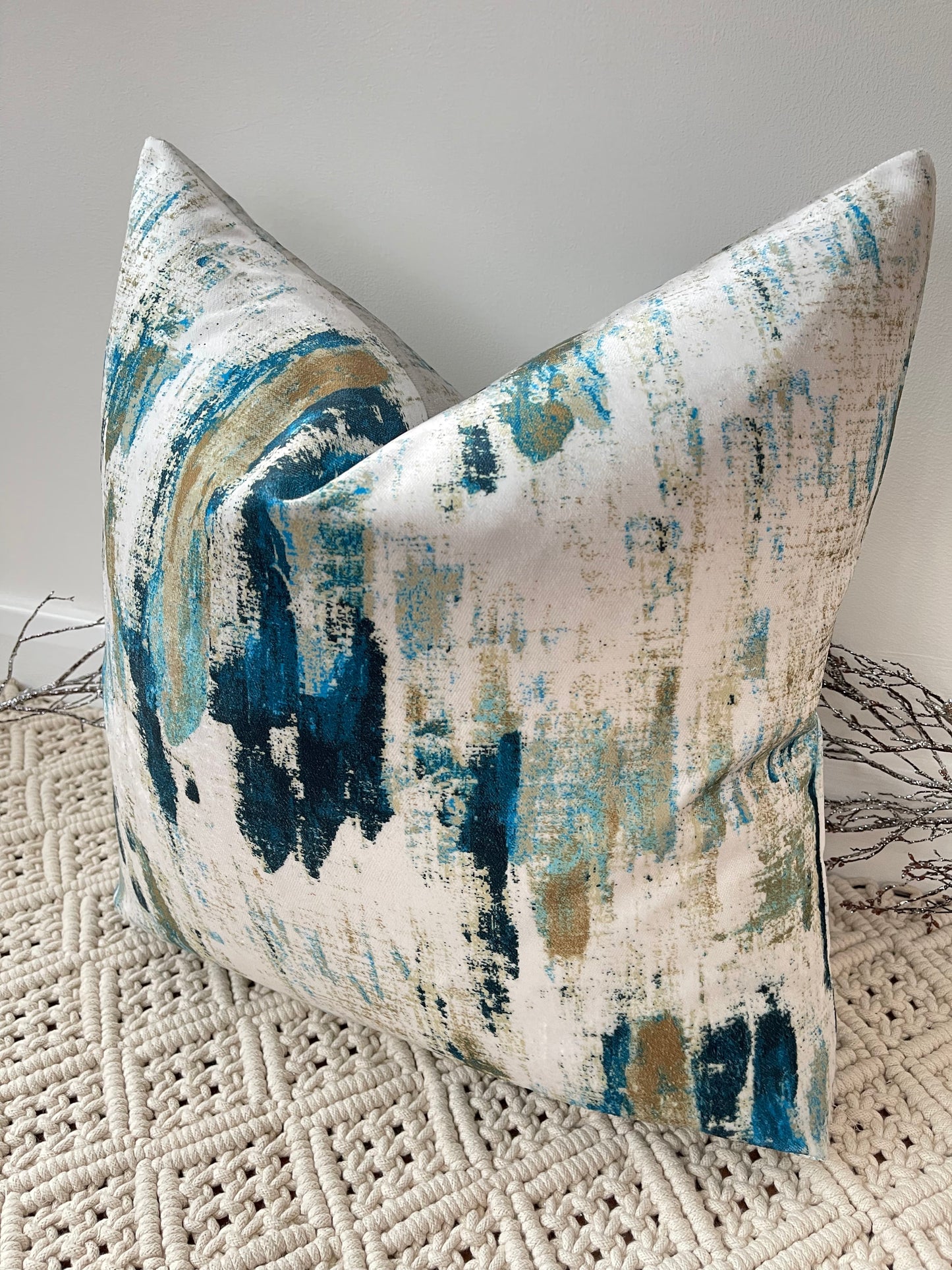 The Couture Cushion - The Peacock Teal Velvet - Style No. 10