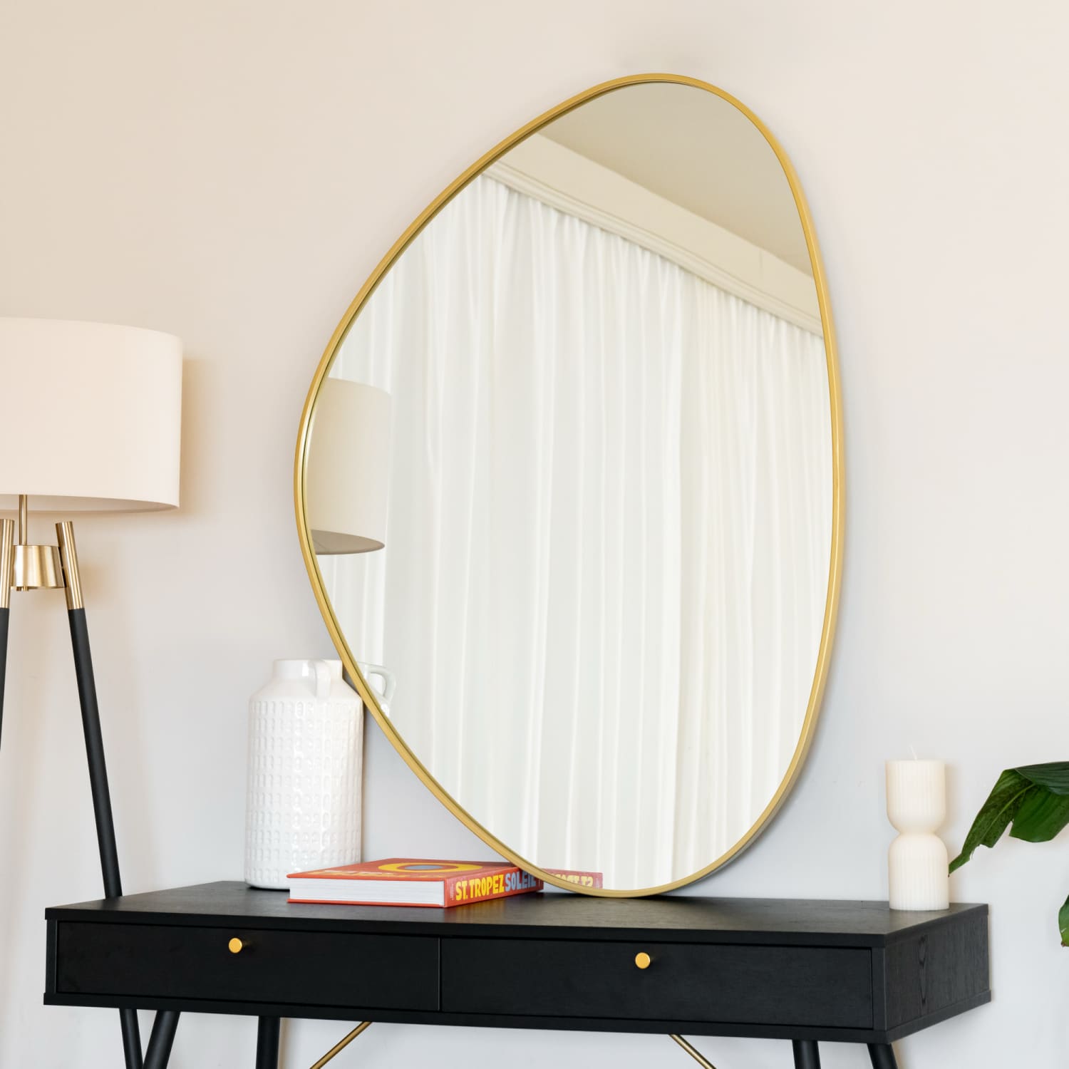 Izumi - Gold Metal Irregular Mirror - 120cm x 90cm - White Bear Furnishings